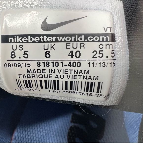 Nike Air Max 2016 Running Shoes Womens 8.5 White Blue Breathable Mesh 818101 400 - Picture 8 of 9